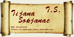 Tijana Sopjanac vizit kartica